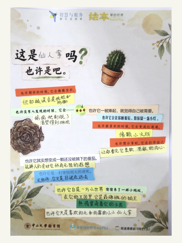 参与者作品:这是仙人掌吗?仙人掌、多肉贴图和手写文字组成的拼贴